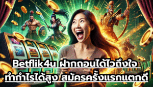 Betflik4u ฝากถอนได้ไวถึงใจ ทำกำไรได้สูง สมัครครั้งแรกแตกดีไม่มีวันหยุดพัก